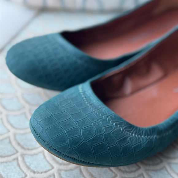 Lucky Brand Emmie Ballet Flat Leather Teal Blue Women’s Size 8.5 - Picture 8 of 14